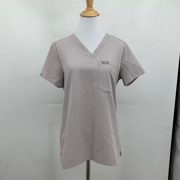 Figs Top Womens XS Extra Small Cool Stone Catarina One Pocket Scrub Short Sleeve - Picture 2 of 12